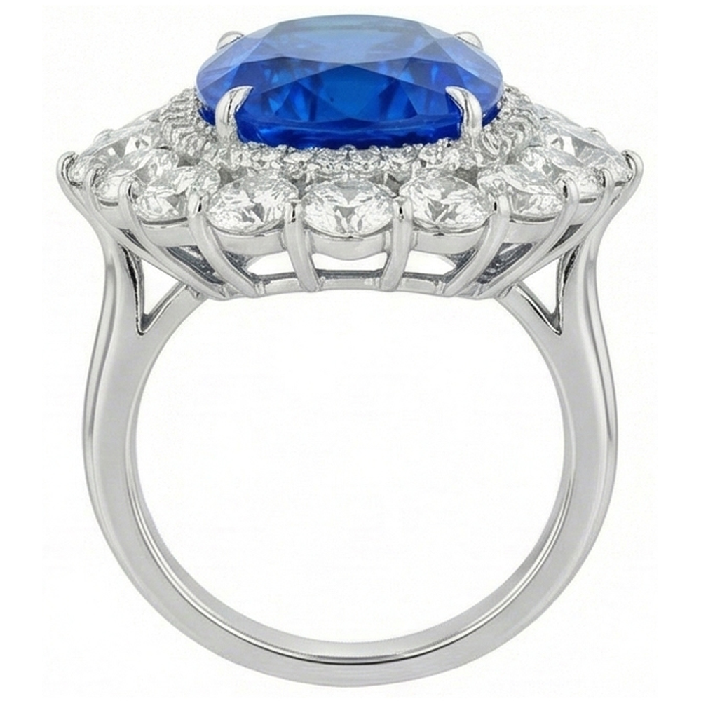 naturel cushion diamant 14carats bague vue de profil