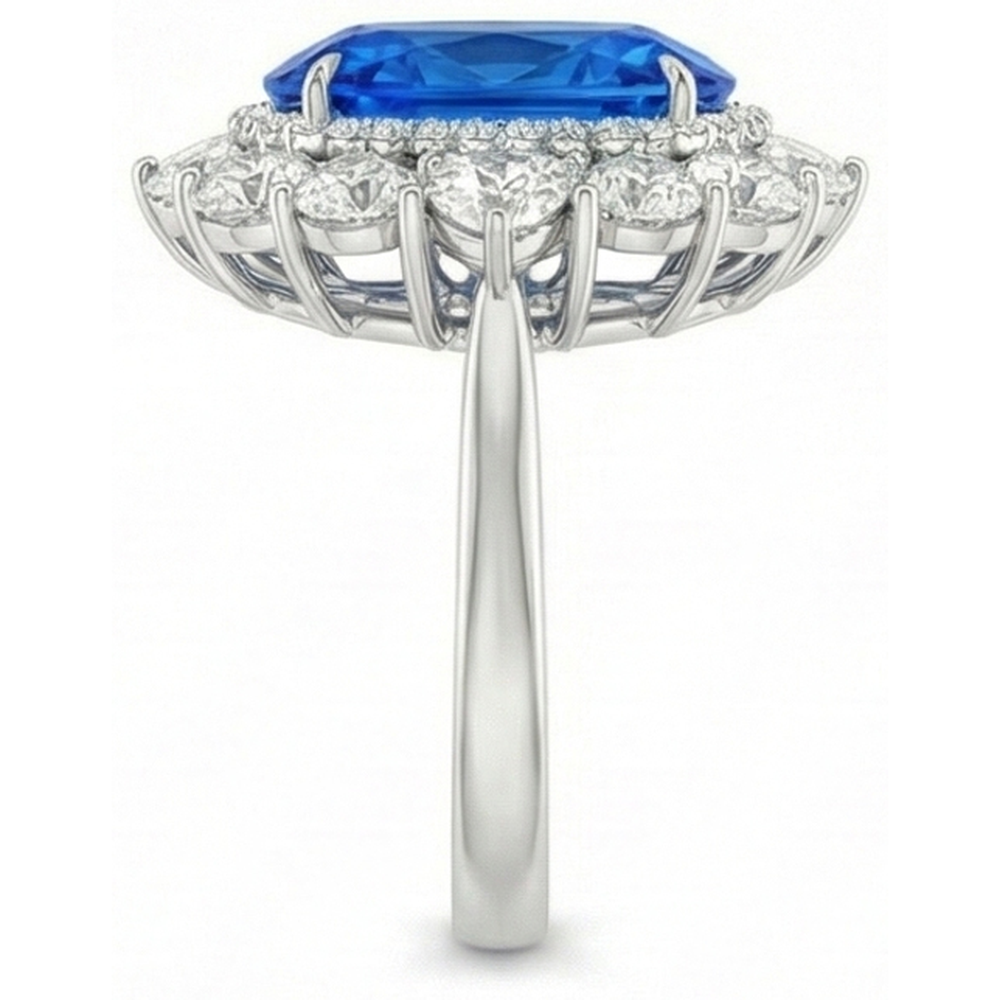 naturel cushion diamant 14carats bague vue de dessus