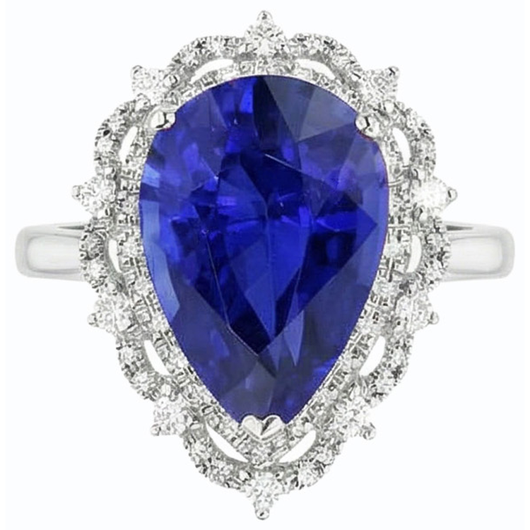Énorme Bague Saphir Diamant