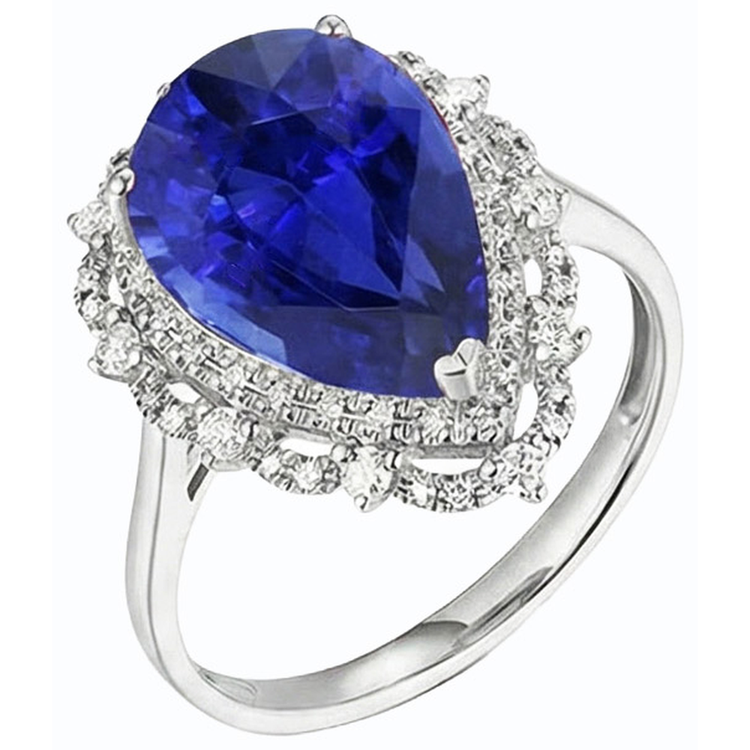 Énorme Bague Saphir Diamant