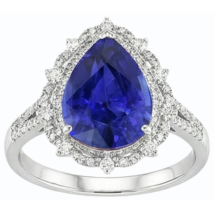 Énorme Bague Saphir Diamant