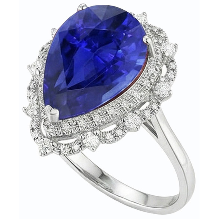 Énorme Bague Saphir Diamant