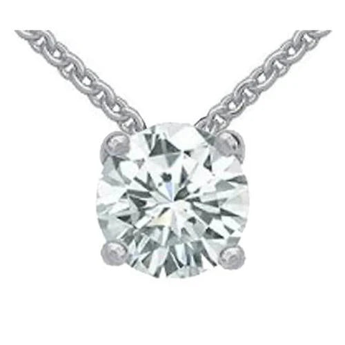 Énorme Pendentif Réel Diamant Rond 4 Carats Bijoux En Or Blanc