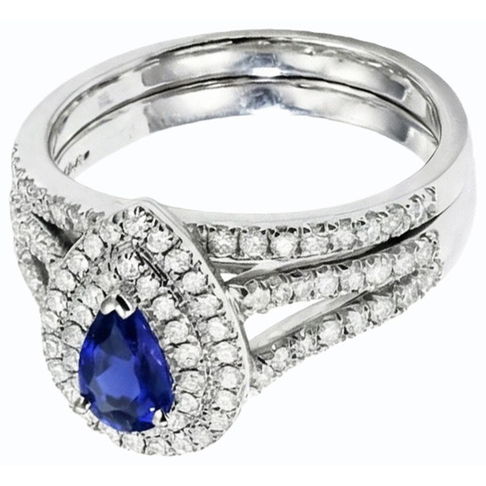 naturel pear diamant 4.50carats alliance vue de dessus