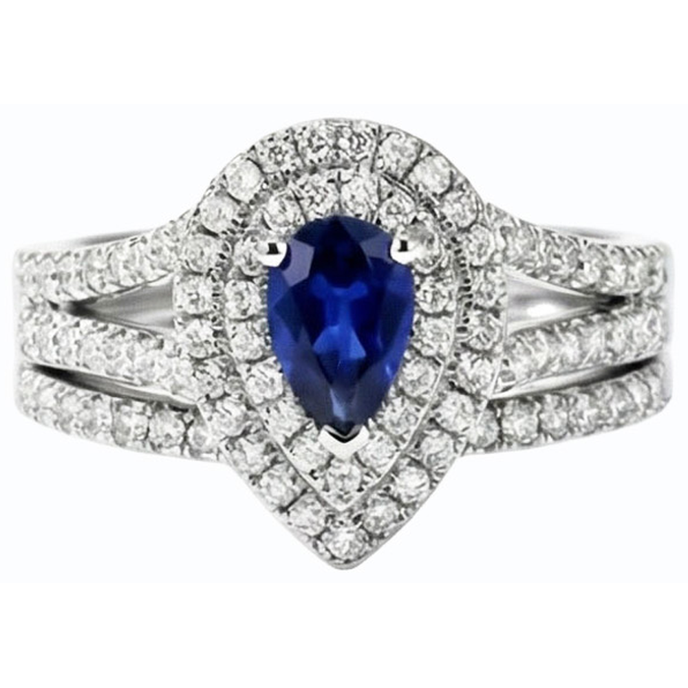 naturel pear diamant 4.50carats alliance vue de profil