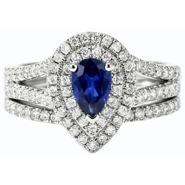naturel pear diamant 4.50carats alliance vue de profil