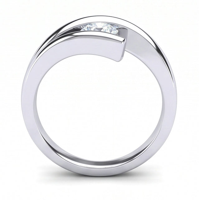 Ensemble De Barre de Bague De Fiançailles En Réel Diamant Naturels Extraits des Mines ( et non cultivés en laboratoire ) Rond Solitaire De 1 Carat