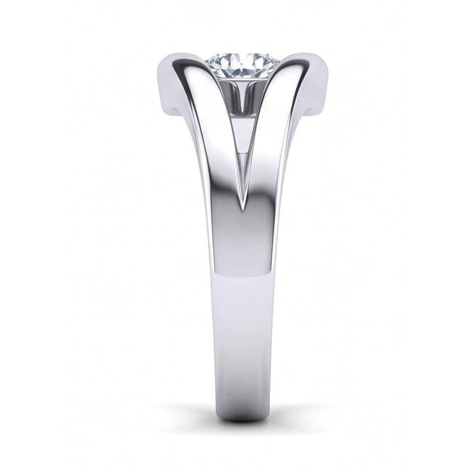 Ensemble De Barre de Bague De Fiançailles En Réel Diamant Naturels Extraits des Mines ( et non cultivés en laboratoire ) Rond Solitaire De 1 Carat