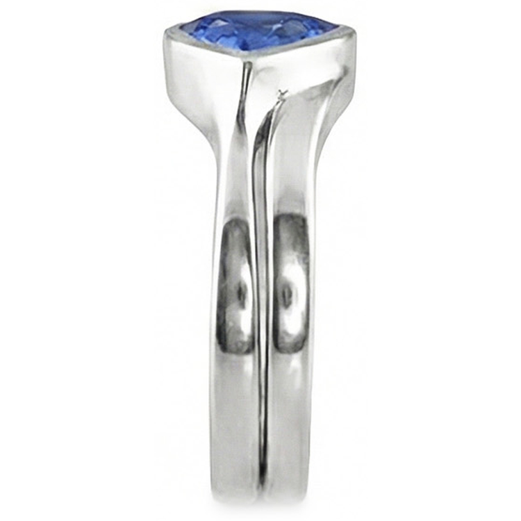 naturel trillion saphir 1.50carats bague vue de profil