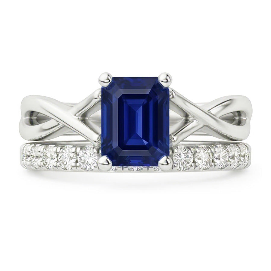 naturel round saphir 2.50carats bague angle de côté