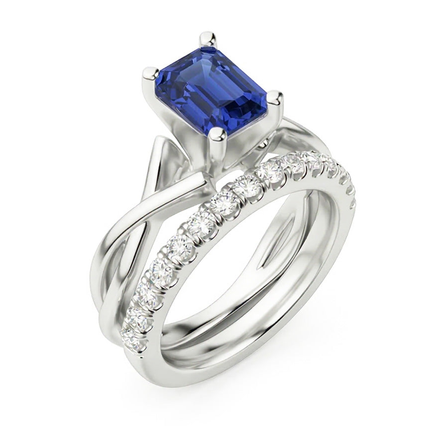 naturel round saphir 2.50carats bague vue de face