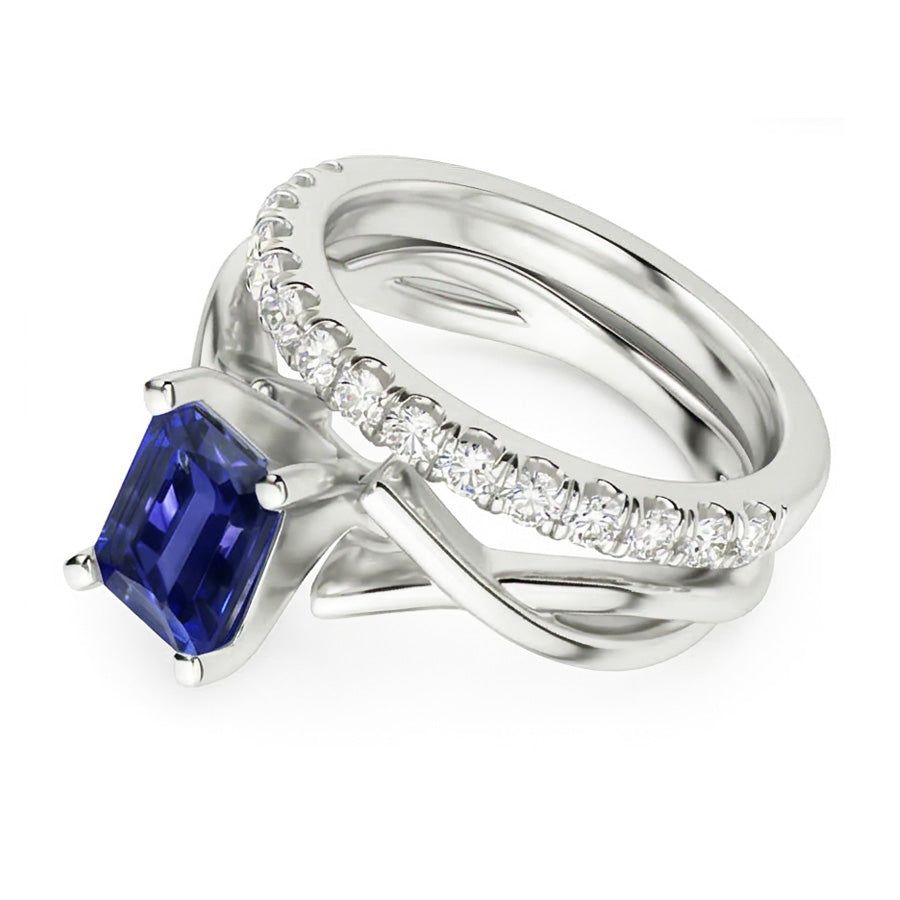 naturel round saphir 2.50carats bague détail rapproché