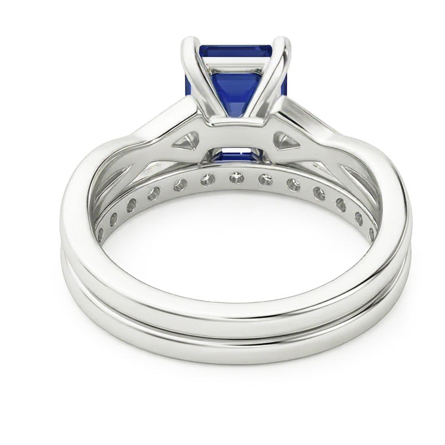 naturel round saphir 2.50carats bague vue de profil