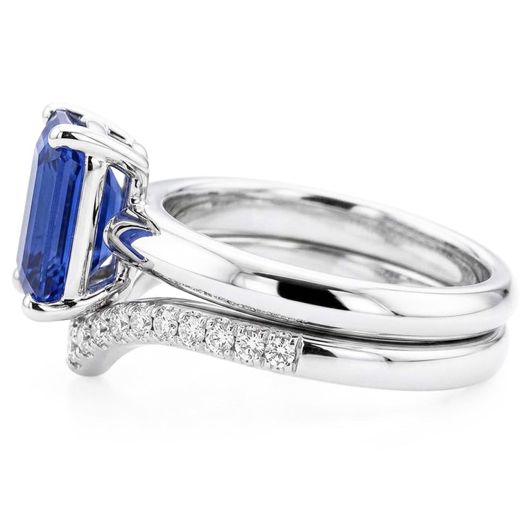 Ensemble de bagues de mariage en pierres précieuses émeraude saphir 3.50 carats bijoux pour femmes