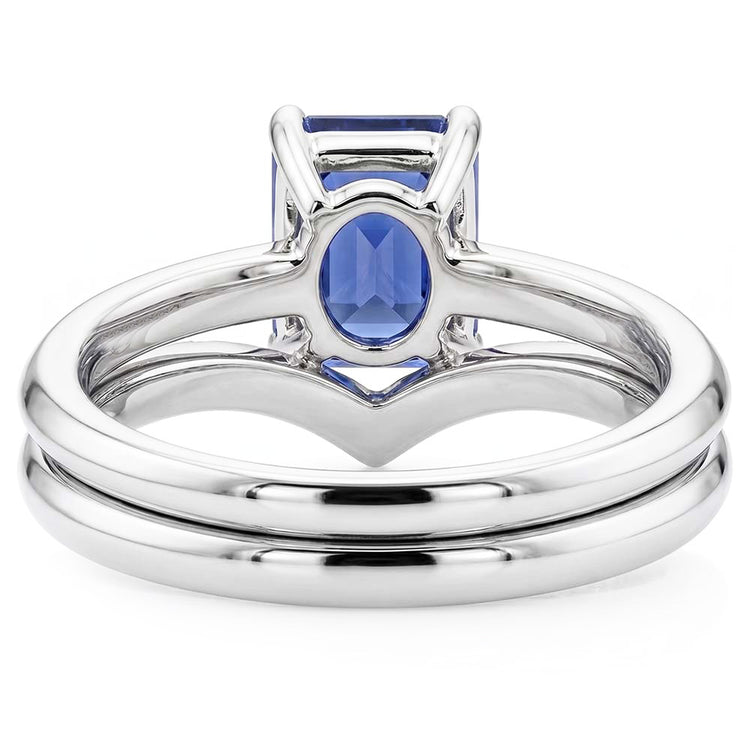 Ensemble de bagues de mariage en pierres précieuses émeraude saphir 3.50 carats bijoux pour femmes