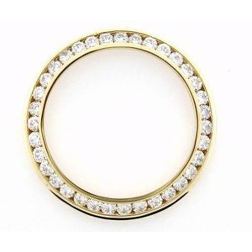 Ensemble de canaux de lunette en Réel diamant de 3 carats de 31 mm pour s'adapter à Rolex Yacht Master 16628 en or jaune 14K