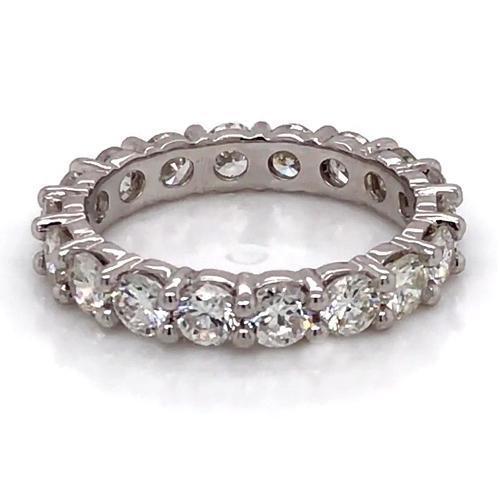 Eternity Band Naturel Diamant Rond 3.60 Carats Or Blanc 14K