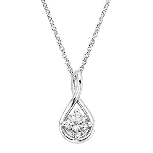 Étincelant Solitaire Collier Avec Pendentif Rond Naturel Diamant 1.5 Carat