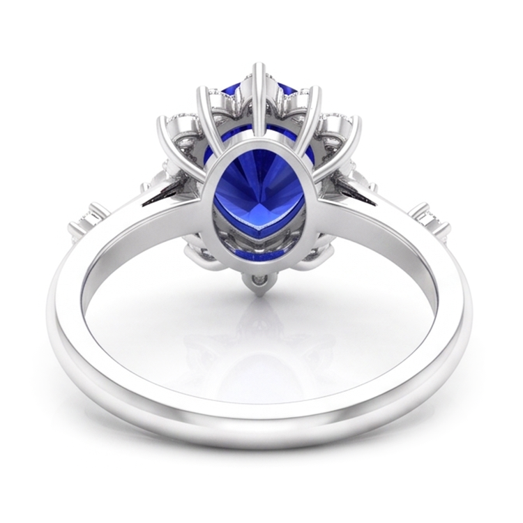 Étoile Saphir Bleu Bleuet Bague Pierre de Couleur 1,50 carats