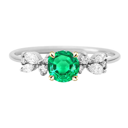 Émeraude Fine Certifié GIA Bague avec Gemme – 2 carats en Or 14K