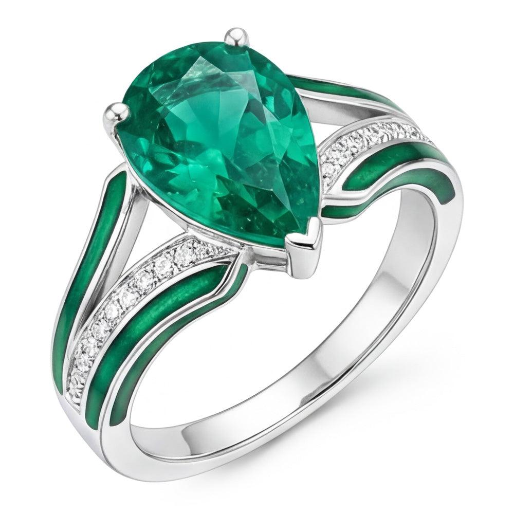Exquis Émeraude Fine Bague Pierre Précieuse 2,50 carats – Or