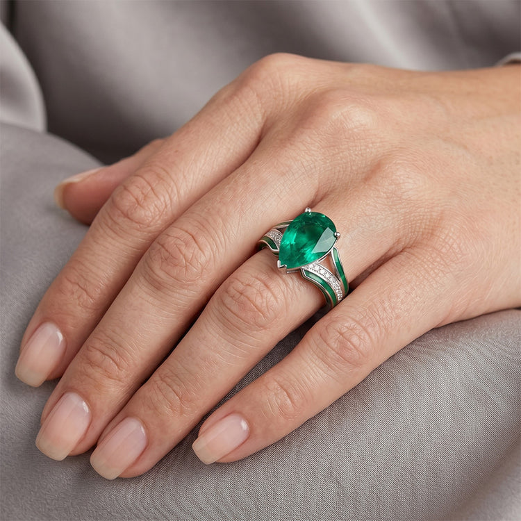 Exquis Émeraude Fine Bague Pierre Précieuse 2,50 carats – Or