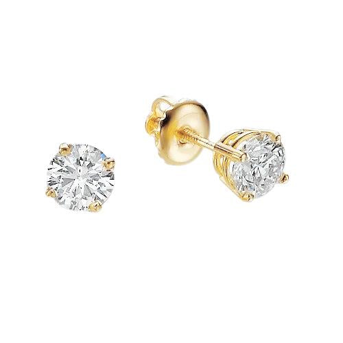 F Vs1 2.50 Carats Boucles D'oreilles Véritable Diamants Etincelants En Or Jaune 14K