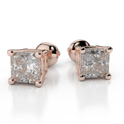 F Vs1 Boucles D'Oreilles Réel Diamants Étincelants De 3.50 Ct Pour Femme En Or Rose 14K