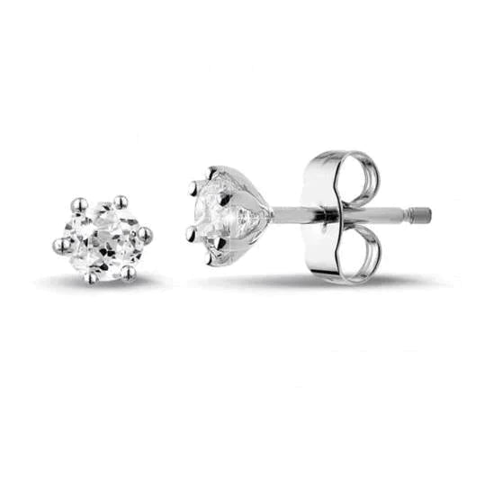 F Vs1 Boucles d'Oreilles Clous Réel Diamants Taille Rond 3 Carats Serti Couronne Or