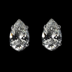 F Vs1 Boucles d'oreilles clous taille poire diamants 2.02 ct.