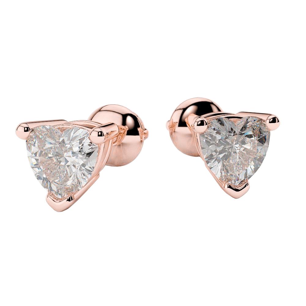 F Vs1 Forme De Coeur 4.00 Carats Véritable Diamants Boucles D'Oreilles Dames Rg 14K