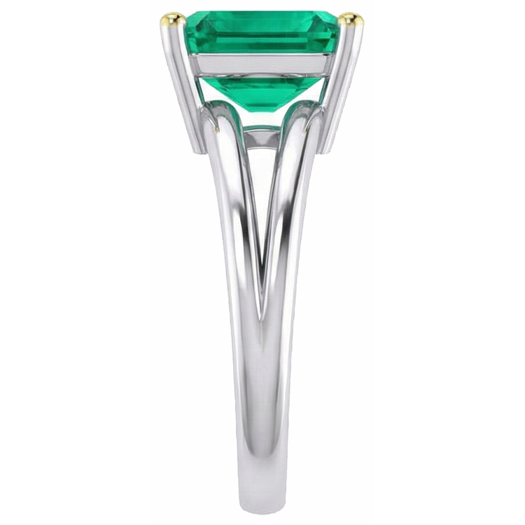 Artisanal Émeraude Bague avec Gemme 5,50 carats – vue de profil