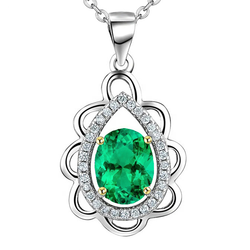 Certifié GIA Pendentif Pierre Précieuse – Émeraude Colombienne