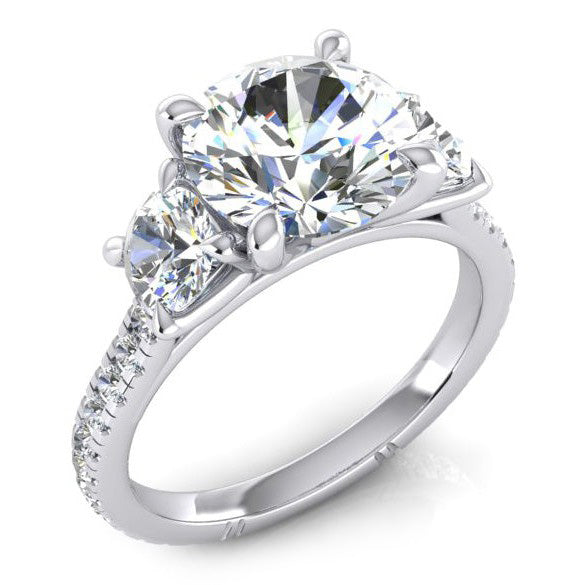 Femme Bague de Fiançailles Ronde Naturel Diamant