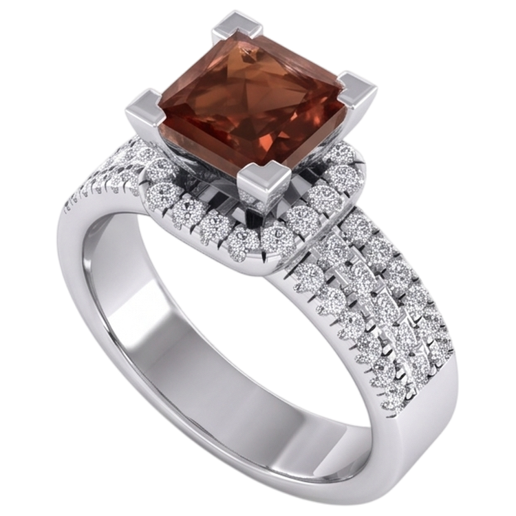 Femmes Rouge Rubis Princesse Bague