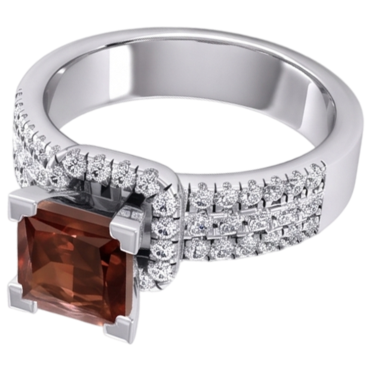 Femmes Rouge Rubis Princesse Bague