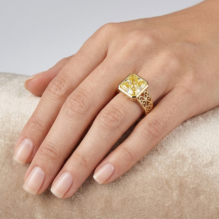 Filigrane Diamant Canari Bague 2,5 carats – Or Jaune 14 Carats