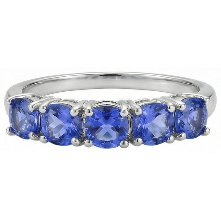 Five Stone Round Tanzanite Gemstone 2.50 Carat Bague Bijoux