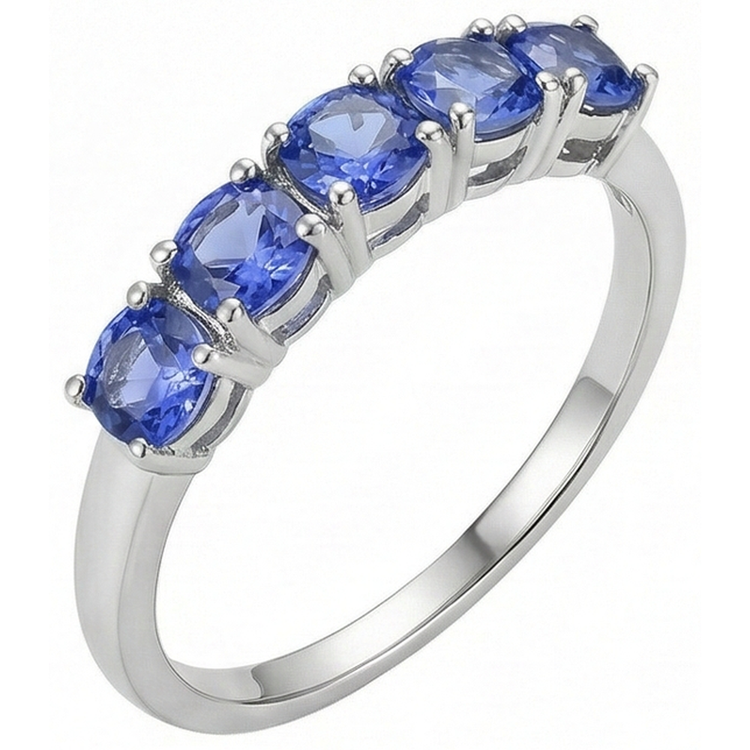 Five Stone Round Tanzanite Gemstone 2.50 Carat Bague Bijoux
