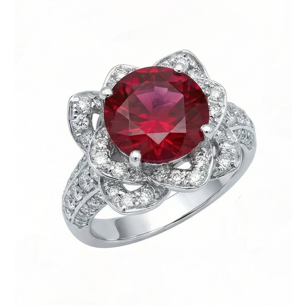 naturel round diamant 2.51carats bague détail rapproché