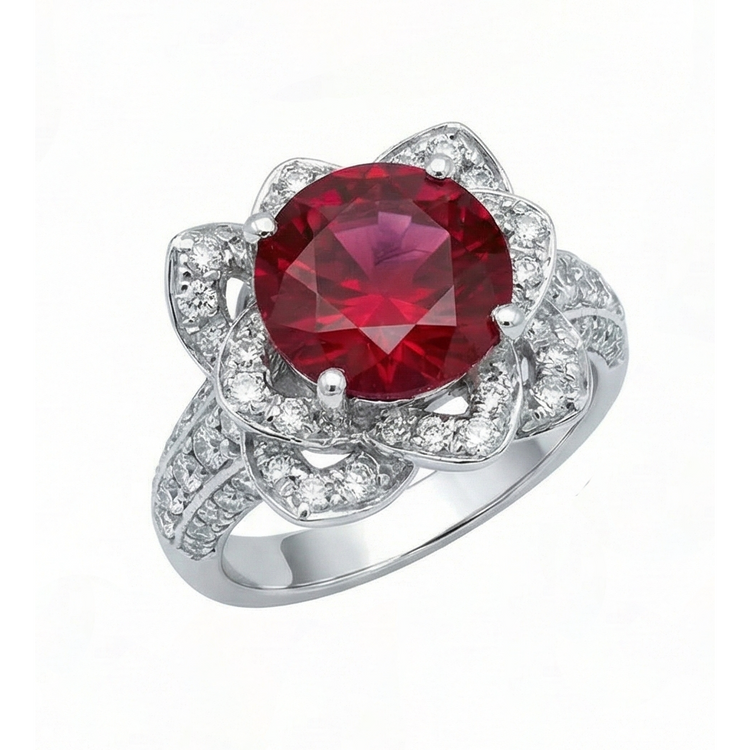 naturel round diamant 2.51carats bague détail rapproché
