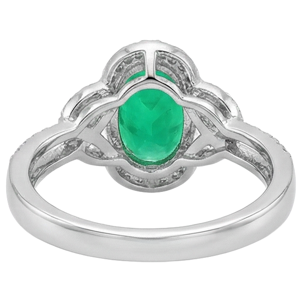 Exquis Émeraude Bague Pierre Précieuse 1,50 carats – vue arrière