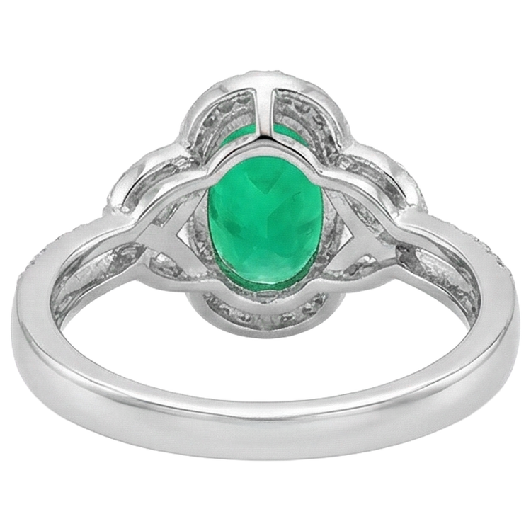 Exquis Émeraude Bague Pierre Précieuse 1,50 carats – vue arrière