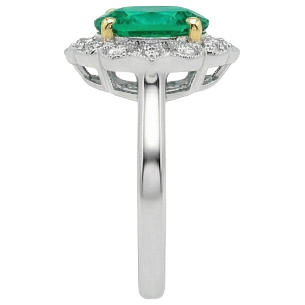 Émeraude Bague Pierre Précieuse – vue d'angle