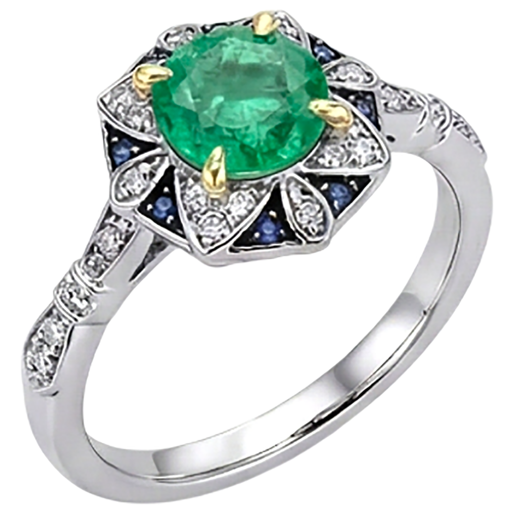 Bague Pierre Précieuse 14K avec Émeraude – vue de côté