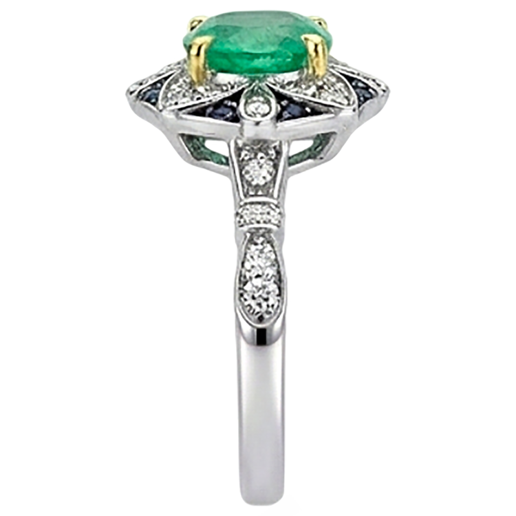 Émeraude Bague Pierre Précieuse – vue de dessus