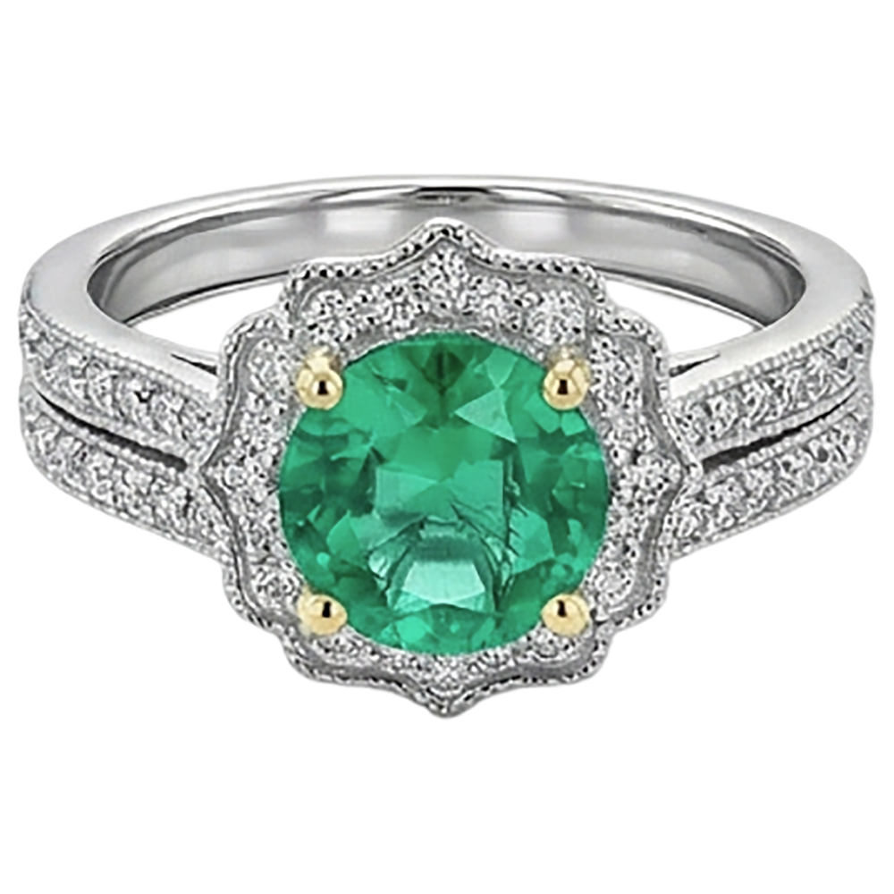 Élégant Bague avec Gemme 2 carats – vue de face