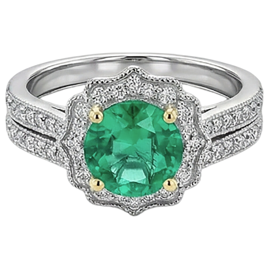 Élégant Bague avec Gemme 2 carats – vue de face