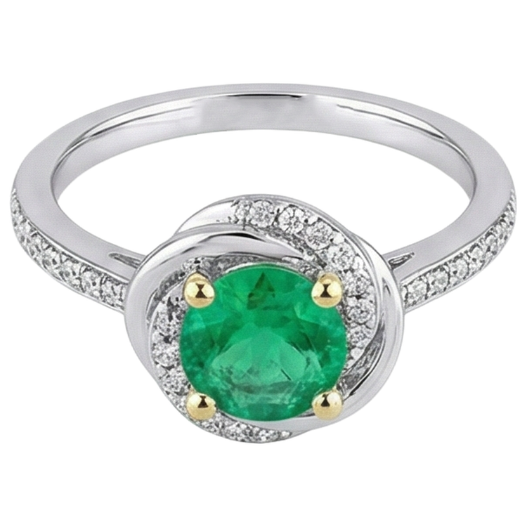Émeraude Fine Bague Pierre Précieuse – vue de profil