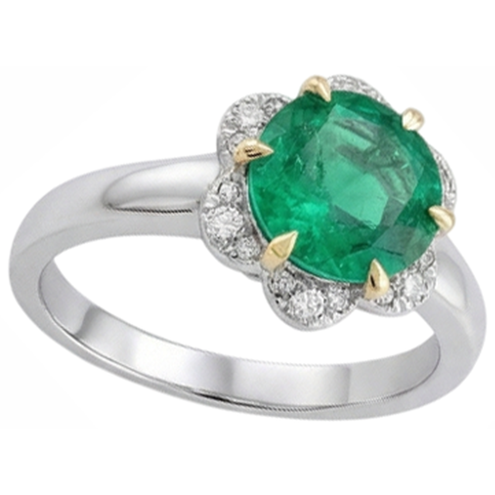 Émeraude Colombienne Bague Pierre de Couleur – vue de profil